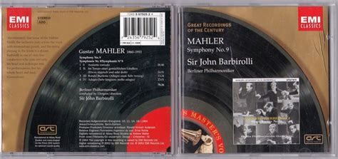 Mahler Sir John Barbirolli Symphony No 9 12366959047