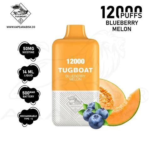 Tugboat Super Pod Kit 12000 Puffs 50mg Blueberry Melon Arabisk Vape