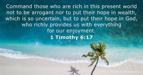 1 Timothy 617 Bible Verse