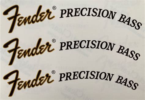 70s Fender Precision Bass Waterslide Headstock Decal 3 Pcs Vame