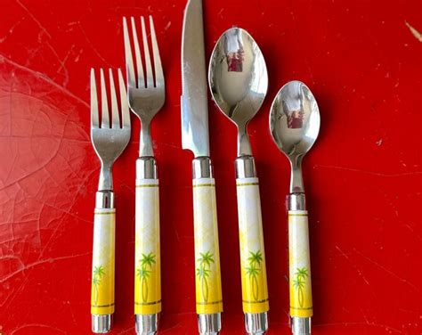 Vintage Cambridge Palm Tree Silverware for Four / Five Piece Setting ...