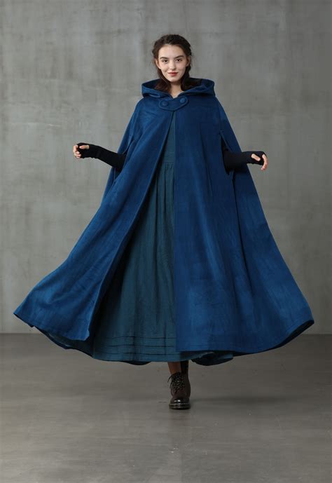 Wool Hooded Coat Cloak Maxi Hooded Wool Coat Cloak 100 Etsy