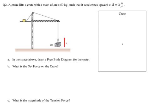 Solved M Q A Crane Lifts A Crate With A Mass Of M Chegg