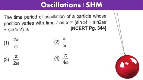 The Time Period Of Oscillation Of A Particle Whose Position Varies With