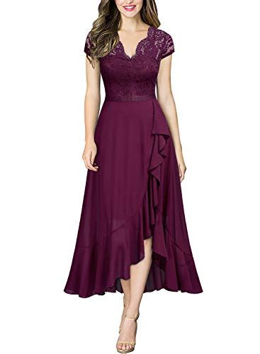 Miusol Vintage Dentelle Contraste Longue Robe De F Te Femme