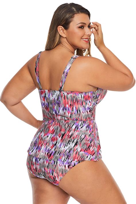 Bikini z baskinką wysoki stan plus size 1 FRIDA LINGERIE