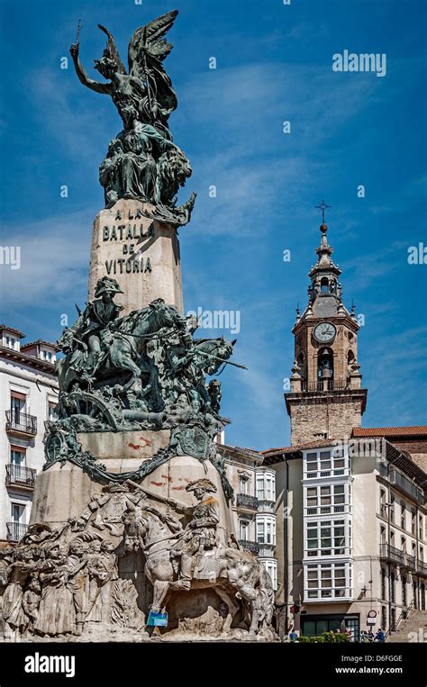 Monument To The Battle Of Vitoria In The Plaza De La Virgen Blanca