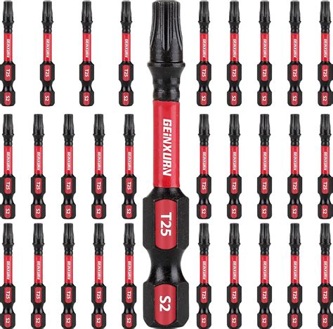 GEINXURN 30 Pieces T25 2 In Impact Tough Magnetic 25 Torx Head Power