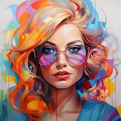 Premium Photo Vibrant Art Of Woman Wearing Glasses