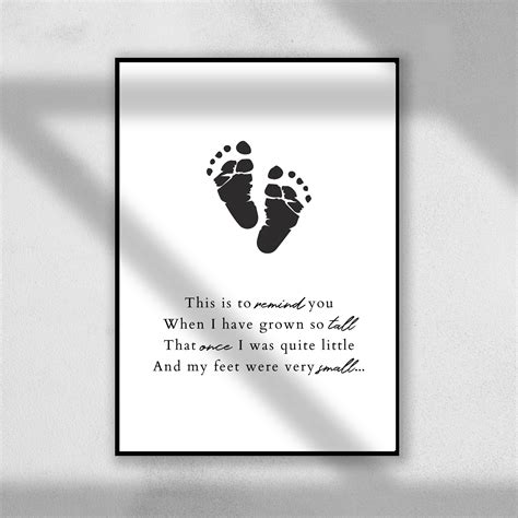 Baby Footprint Poem Diy Baby Gift Baby Shower Foot Print Etsy Israel