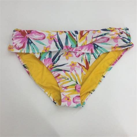 Bleu Rod Beattie Swim Bleu Rod Beattie White Swim Bottom Size Bikini Skirted Tropical