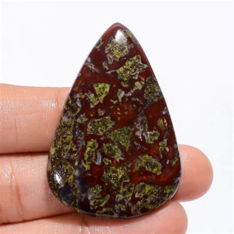 77 50 Cts Natural Red Dragon Jasper 46X31X6 MM Pear Cabochon Loose