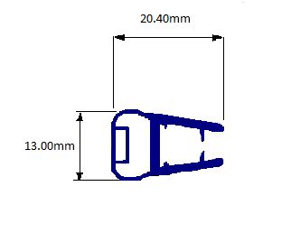 Vertical Magnetic Shower Seals 2273 Pair 4 6mm Glass