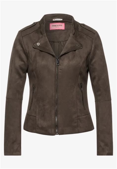 Street One Biker Jacke In Velours Optik F R Damen In Braun Street One