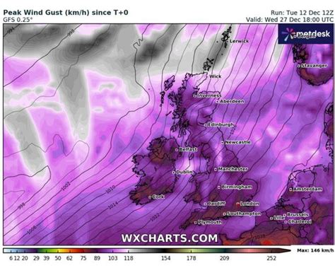 Weather maps show giant wall of rain and snow covering UK between Christmas and New Year ...