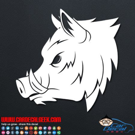 Hunting Boar Head Vinyl Car Decal Sticker Hunting Decals