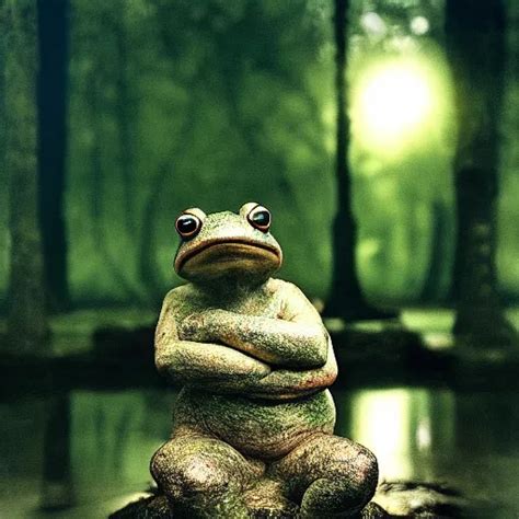 Toad Philosopher The Thinker Swamp By Auguste Rodin Stable Diffusion