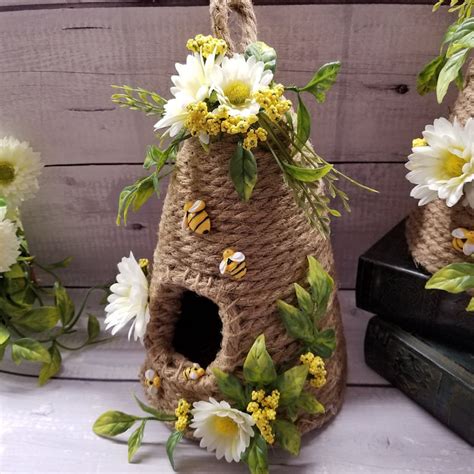 Bee Skep Bee Decor Bee Hive Decor Summer Decoration Table Decor Etsy