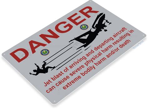 Danger Jet Blast Sign B558 Tinworld Caution Warning Signs