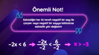 8 Sınıf Birinci Dereceden Bir Bilinmeyenli Eşitsizlikleri Çözme