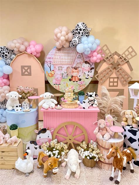 Festa Da Fazendinha Rosa - Decoração Fazendinha Rosa | Tema fazendinha rosa, Festa de aniversário ...