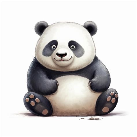 Urso panda sentado no chão as patas cruzadas ai generativa Foto