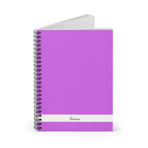 Purple Personalized Spiral Notebook Ruled Custom Notebook Etsy