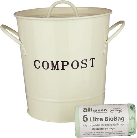 Amazon Country Cream Metal Kitchen Compost Caddy X L All