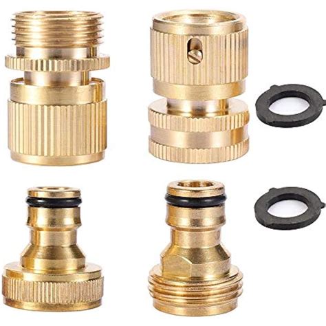 Garden Hose Quick Connector Brass End Nozzle Kit Disconnect Fittings