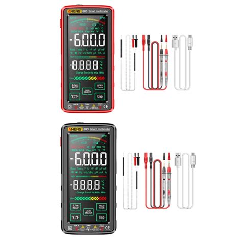 Aneng Smart Touch Screen Automatic Range Rechargeable Multimeter Red