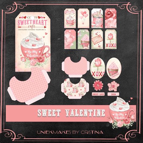 Sweet Valentine Junk Journal Kit Valentines Day Digital Download