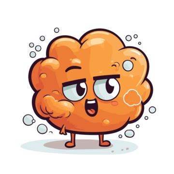 Word Bubble Vector, Sticker Clipart Cartoon Orange Fluffy Bubble ...