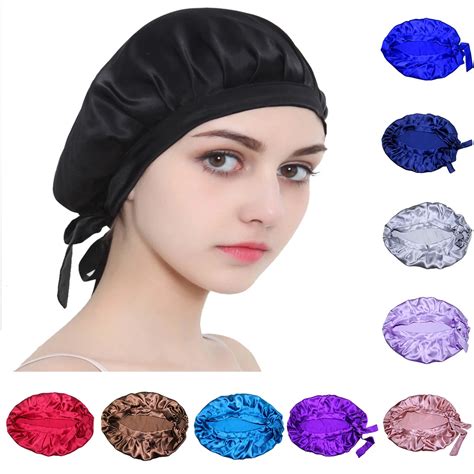 Soft Smooth Pure Silk Sleep Hat Wrap Night Cap Solid Hair Hairstyle