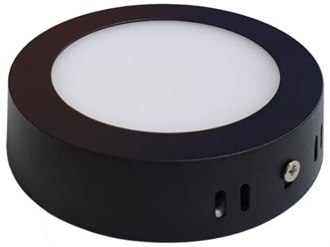 Panel LED Aplicar 6W Circular Ø12 540Lm 6000K NEGRO Tienda Resi