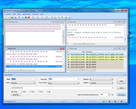 RS232 Monitor Key features