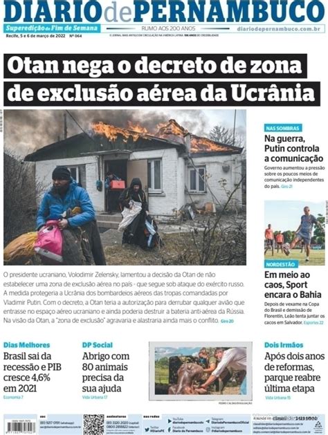 Capa Diario De Pernambuco Quarta De Fevereiro De