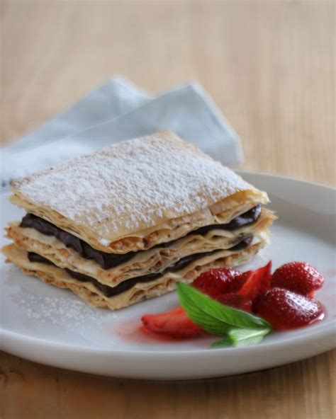 Chocolate Fillo Stacks With Macerated Strawberries Antoniou Fillo