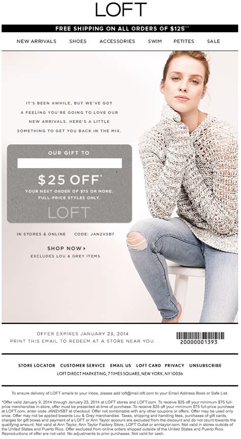 Ann Taylor Loft 25 Off 75 Printable Coupon