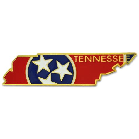 Pinmart Tennessee Shape Flag Enamel Pins Gold Plated Us State Lapel