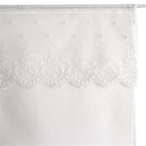 Paire De Voilages Passe Tringle 60 X 120 Cm Massala Blanche Rideau