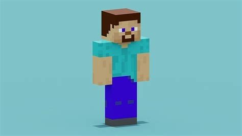 D Model Steve Minecraft Vr Ar Low Poly Cgtrader