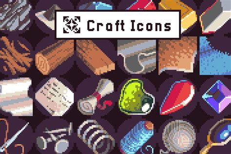 40 Icons for Crafting Pixel Art Pack Download - CraftPix.net