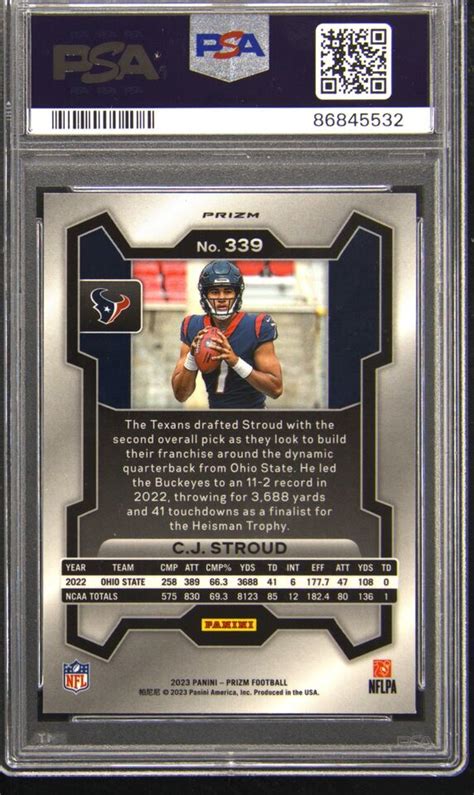 Panini Prizm Cj Stroud Silver Prizm Psa Gem Mint Texans