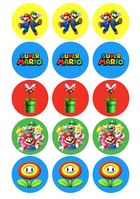 Topper De Bolo Mario Bros Letras De Mario Bros Fiesta De Cumplea Os De