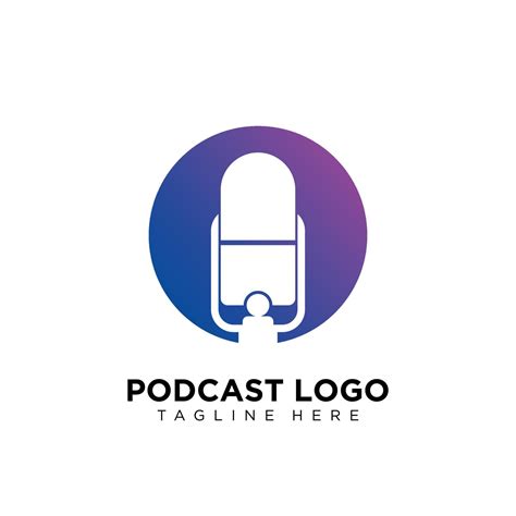 Modern Microphone Logo Design For Podcast Business Company Symbol