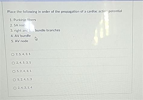 Solved Place the following in order of the propagation of a | Chegg.com 