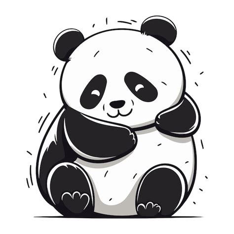 Ilustra O Vetorial De Desenho Animado De Urso Panda Isolado Em Fundo