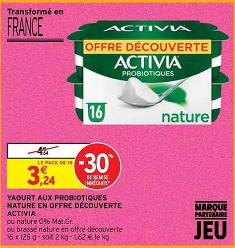 Promo Yaourt Aux Probiotiques Nature En Offre Découverte Activia chez