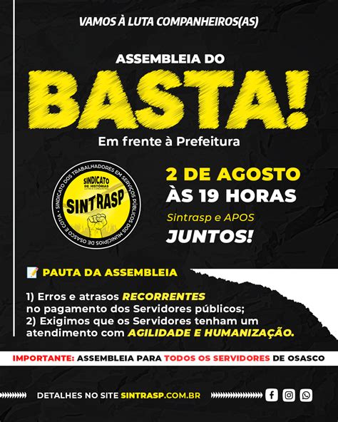 Assembleia Do Basta Dia De Agosto S Horas Em Frente