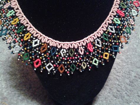 Native Seed Bead Bib Necklace Etsy